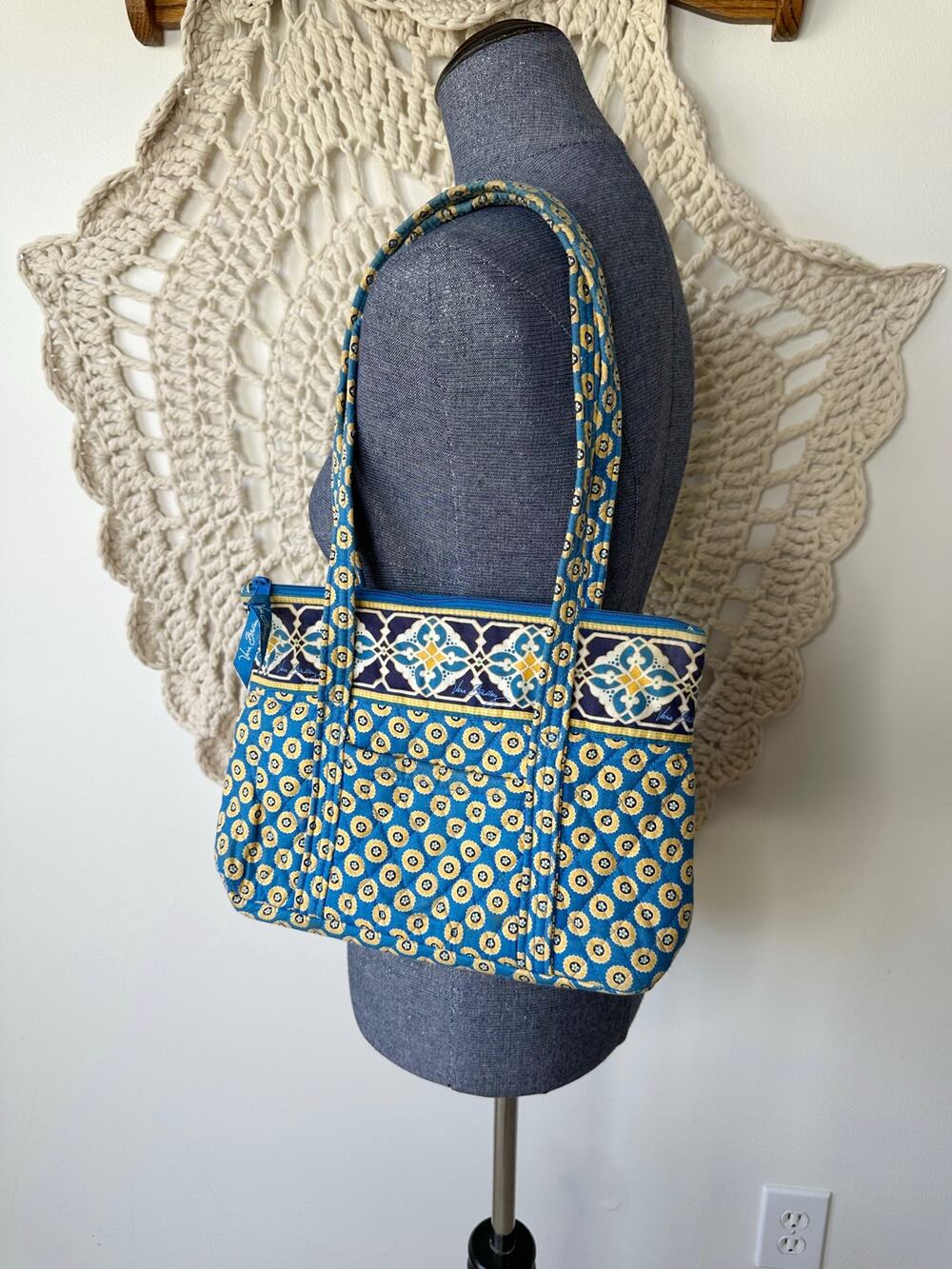 Vera Bradley Y2K Riviera Blue Little Betsey Tote Bag